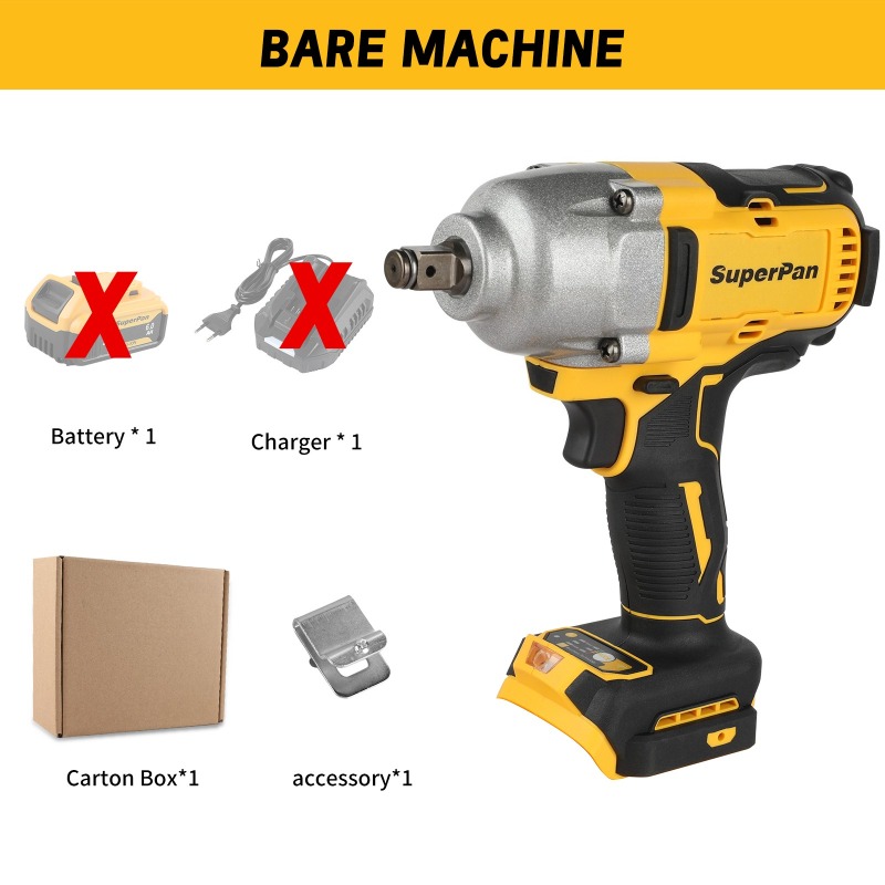 Power Tools Construction - Brushless Cordless Impact Wrench Bare Unit,1898Nm