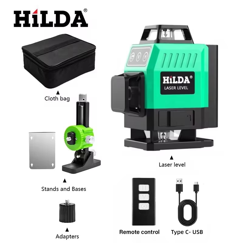 Power Tools That Are Green - HILDA Super Powerful Green Laser Level